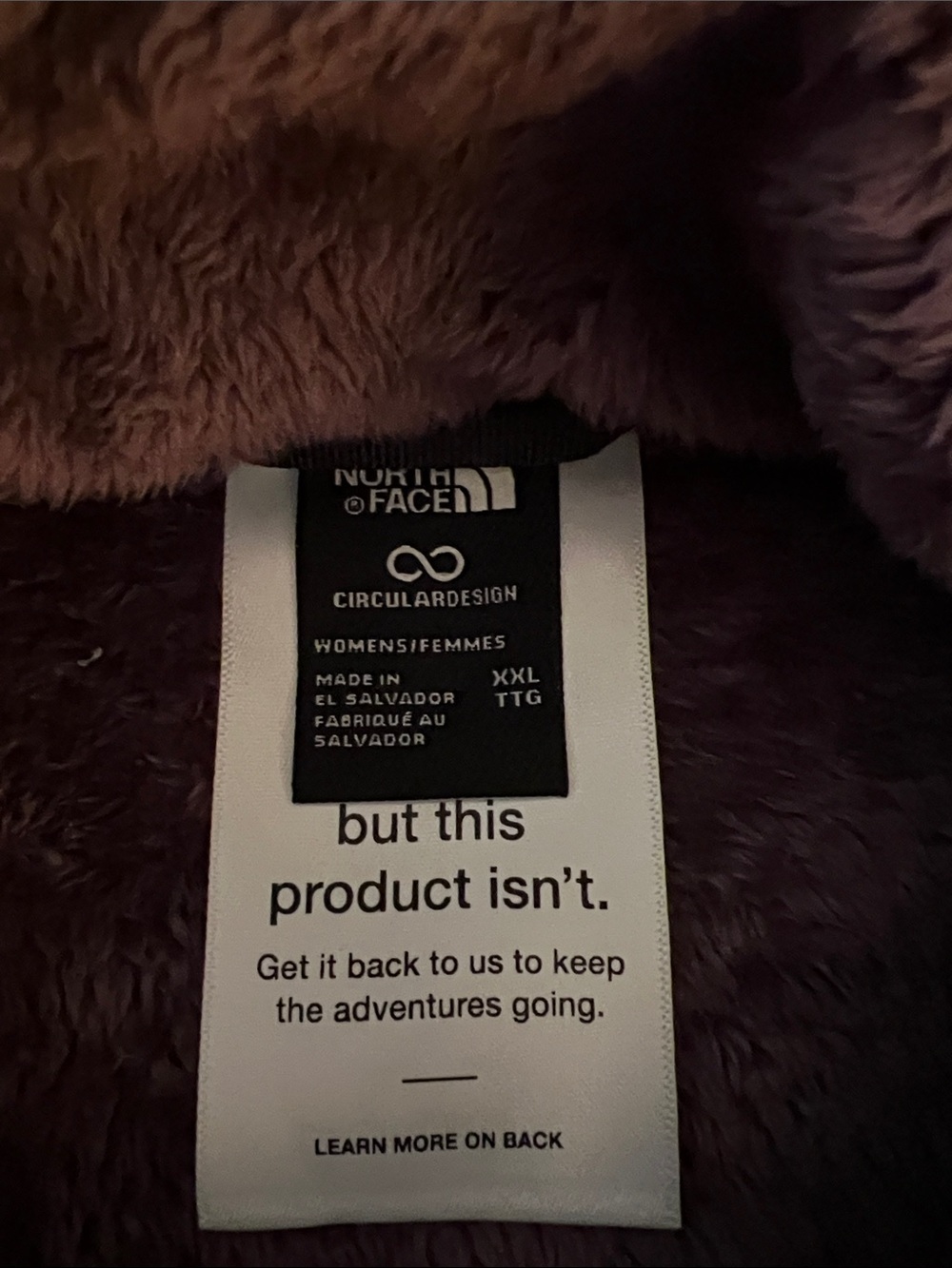 🆕 NWT The North Face Plush Full-Zip Teddy Jacket - Midnight Mauve Size XXL - Picture 4 of 12